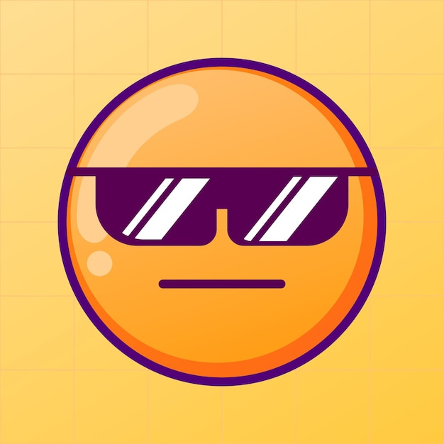 Vecteur illustration vectorielle d'un emoji portant des lunettes
