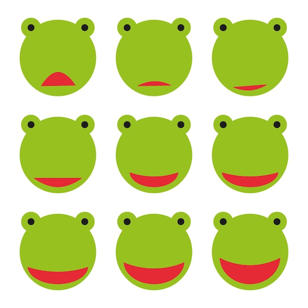 Vecteur illustration vectorielle d'émotions de grenouille