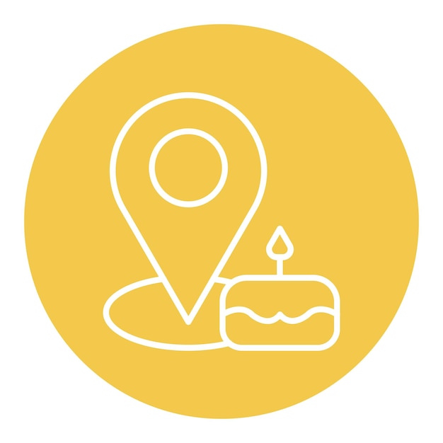 Illustration vectorielle de l'emplacement de l'anniversaire