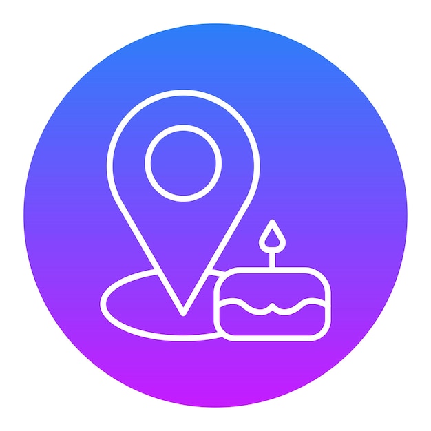 Illustration vectorielle de l'emplacement de l'anniversaire