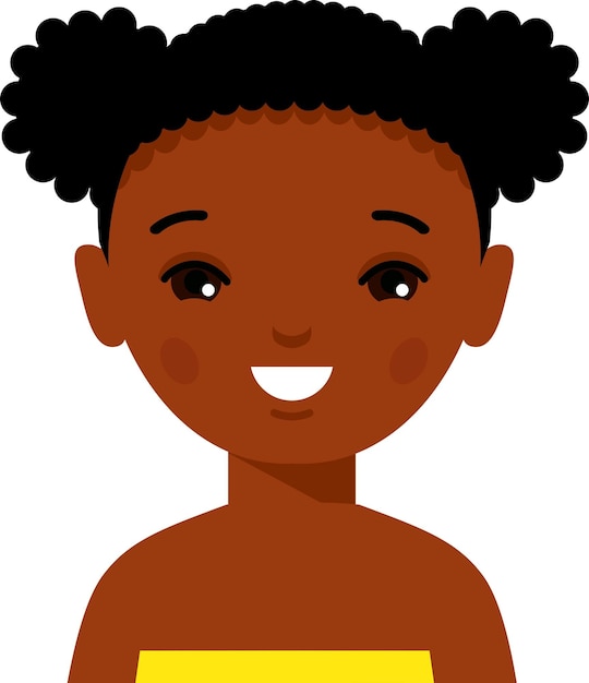 Vecteur illustration vectorielle des enfants hawaïens afro-américains avatar