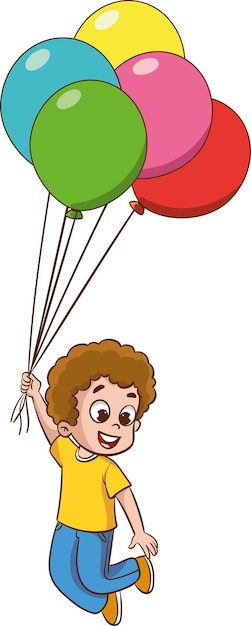 illustration vectorielle d'enfants jouant avec des ballons