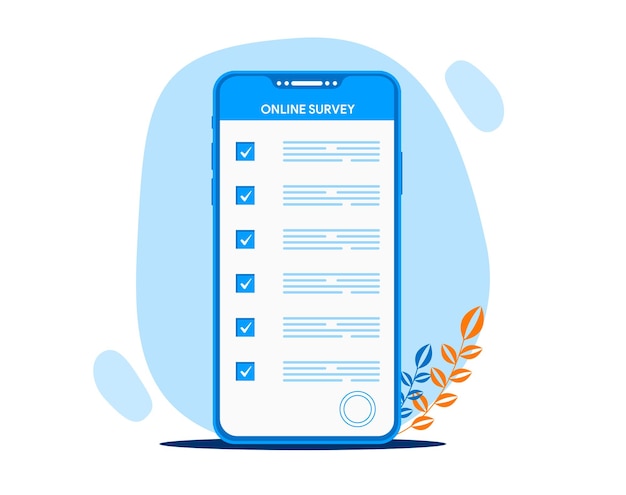 illustration vectorielle d'enquête en ligne