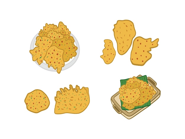 Illustration vectorielle d'un ensemble de différents types de nachos