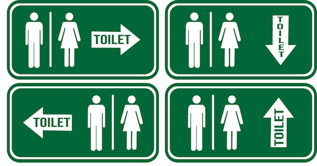 Illustration vectorielle de l'ensemble de signalisation des toilettes 001et Illustration vectorie de l' ensemble de signalisation 001