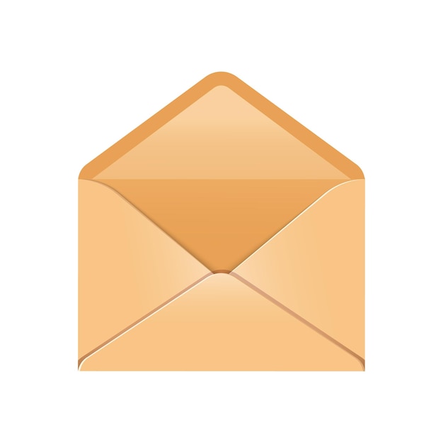 Illustration vectorielle d'une enveloppe Kraft ouverte isolée sur un fond blanc