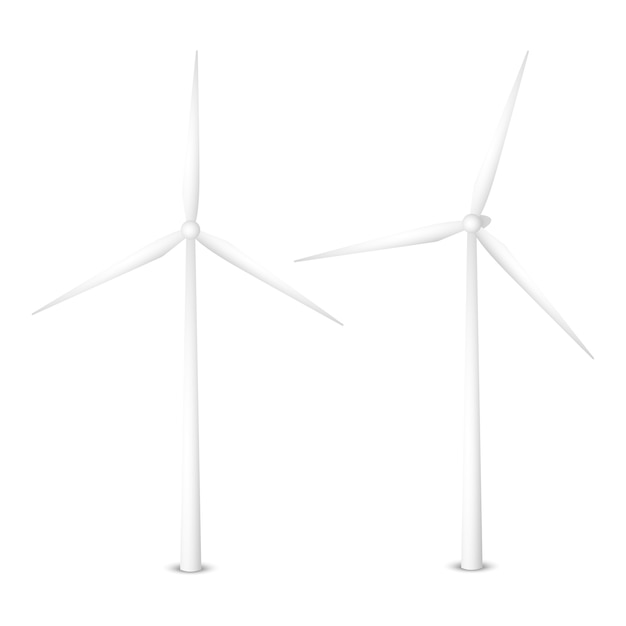 Illustration vectorielle d'une éolienne. Éolienne isolée
