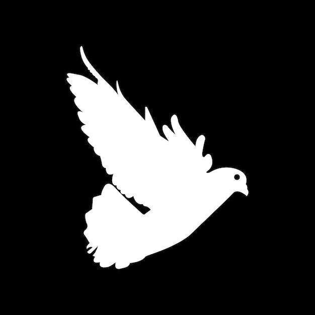 Vecteur illustration vectorielle eps10 d'une colombe blanche isolée sur fond noir