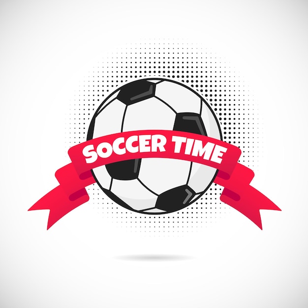 Illustration vectorielle de l'équipement de design de style plat de football avec une balle ronde de football