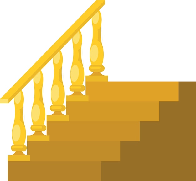 Vecteur illustration vectorielle d'escaliers en bois isolés sur fond transparent