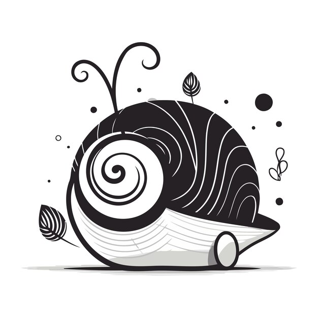 Illustration Vectorielle D'un Escargot Et D'un Livre Dans Un Style Plat Sur Un Fond Blanc