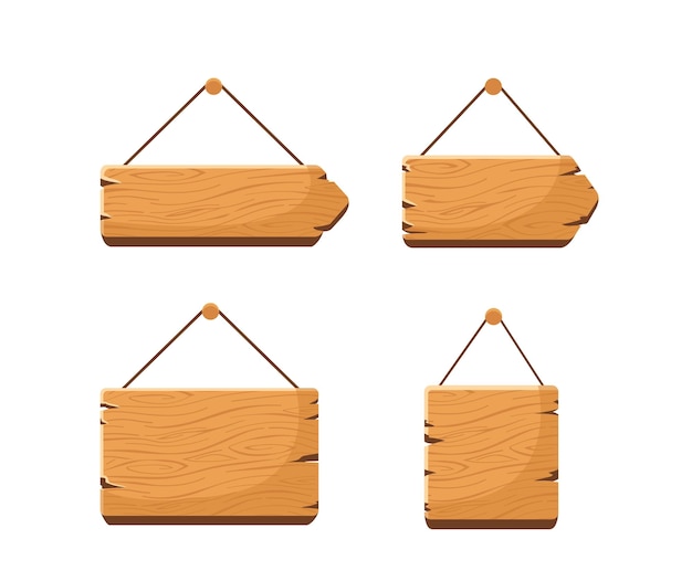 illustration vectorielle de l'étiquette suspendue au bois