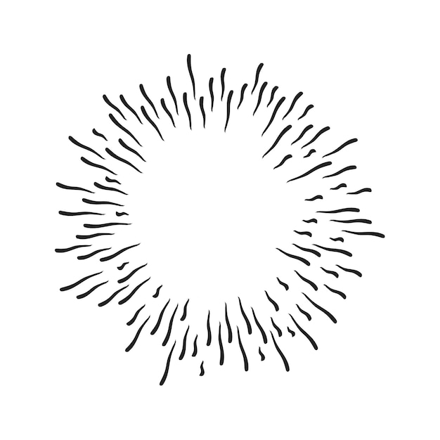 Illustration Vectorielle D'explosion De Starburst Dessinée à La Main Isolée Sur Fond Blanc