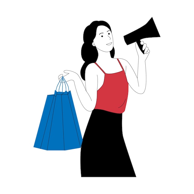 illustration vectorielle de femme commerçante