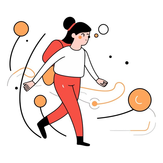 Vecteur illustration vectorielle d'une femme jouant au badminton en style plat