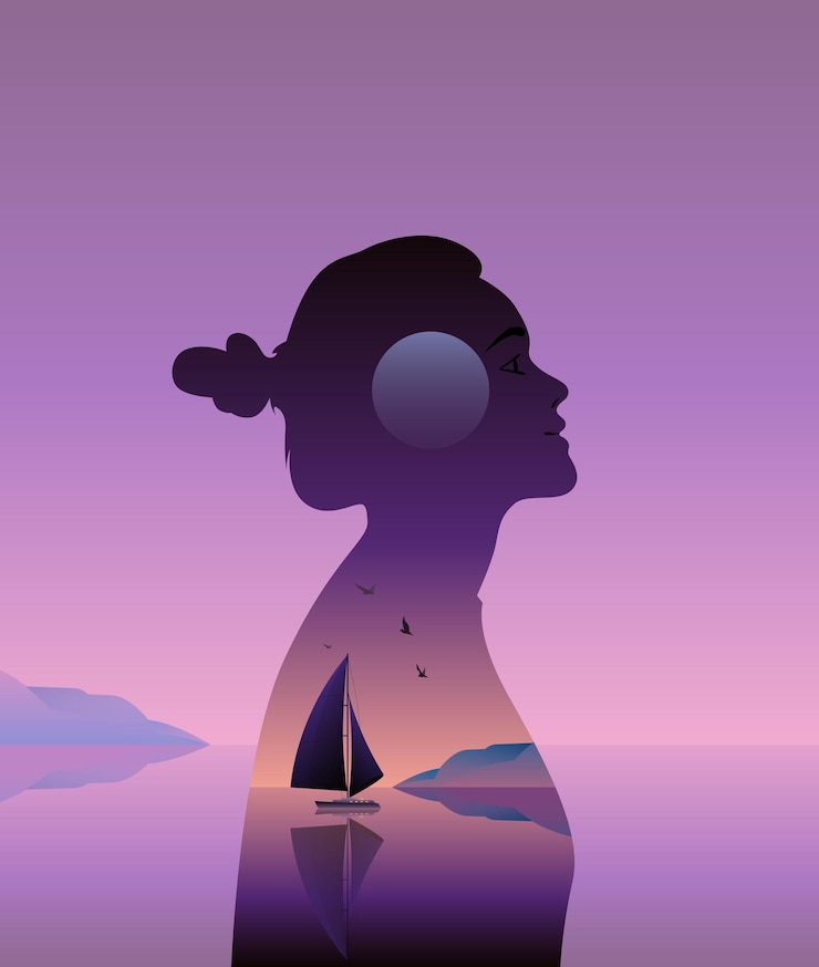Vecteur illustration vectorielle d'une femme relaxante
