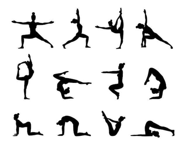 Illustration Vectorielle De Femme Yoga Silhouette