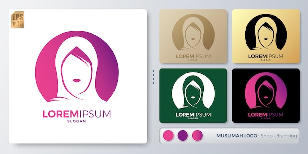 Illustration Vectorielle Femmes Et Hijab Création De Logo Nom Vierge Pour Insérer Votre Image De Marque Conçu Avec Des Exemples Pour Toutes Sortes D'applications Vous Pouvez Utiliser Pour L'identité De L'entreprise Mode Femme Musulmane