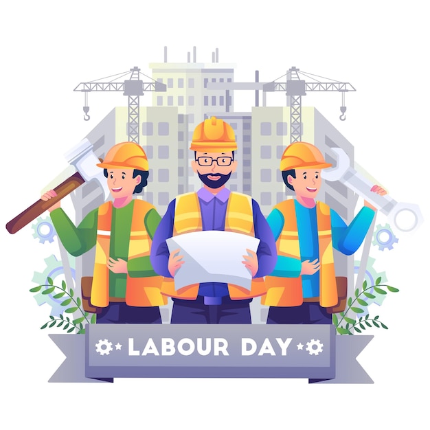 Illustration vectorielle de la fête du travail