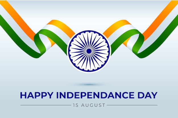 Illustration vectorielle de la fête de l'indépendance indienne avec tricolore