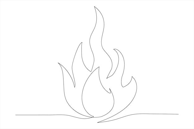 Vecteur une illustration vectorielle d'un feu de joie en une seule ligne