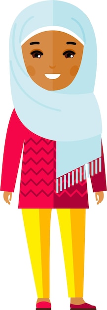 Vecteur illustration vectorielle fille arabe dans un style plat