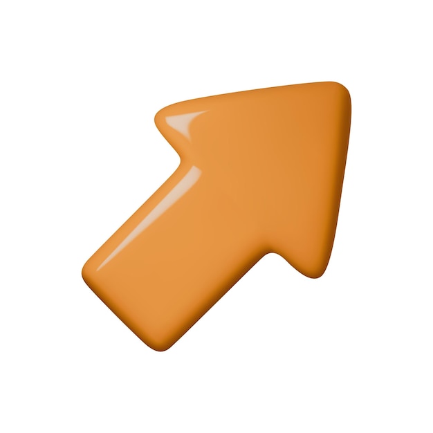 Illustration vectorielle à flèche orange 3D vers le haut symbolisant le progrès et la direction de la croissance Idéal pour les présentations d'affaires, les thèmes de succès et les interfaces de navigation.