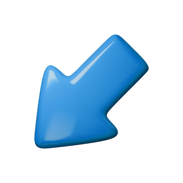 Illustration vectorielle à flèches bleu brillant 3D parfaite pour les présentations de conception Web ou les éléments infographiques Moderne et dynamique idéale pour attirer l'attention et souligner le mouvement vers le bas