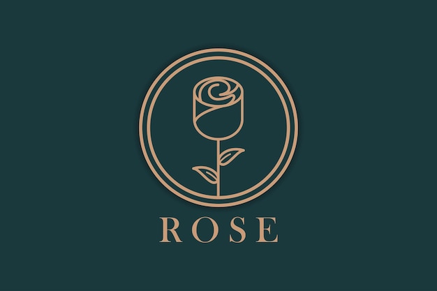 Vecteur illustration vectorielle de fleur rose ligne art logo