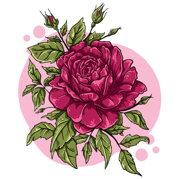 Illustration vectorielle Fleur rose