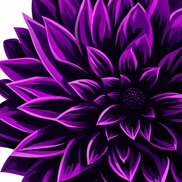 Vecteur illustration vectorielle de fleurs et de feuilles violettes