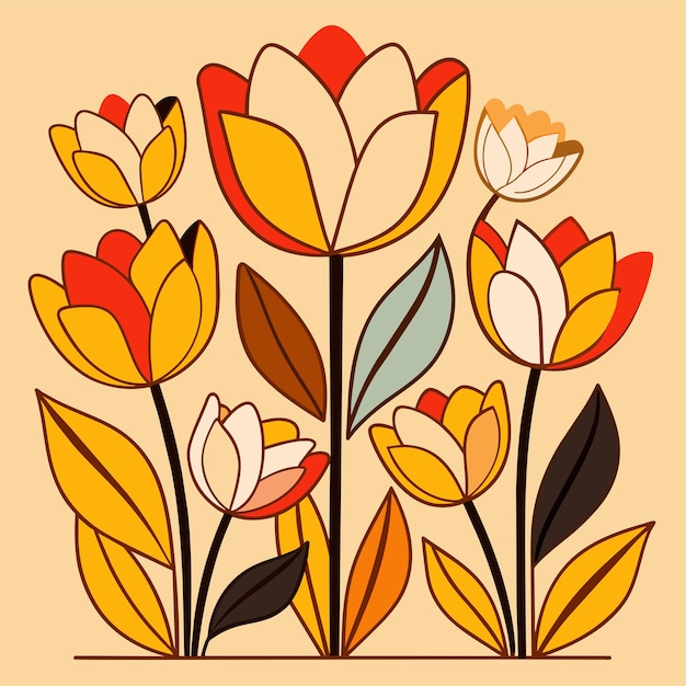 illustration vectorielle des fleurs de tulipe