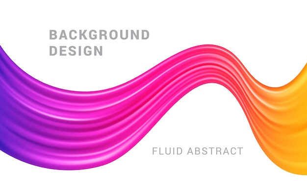 Illustration Vectorielle De Flux Coloré Moderne Abstrait Peinture Numérique Liquide Coloré Dégradé Lumineux Modèle De Bannière Tendance Vague