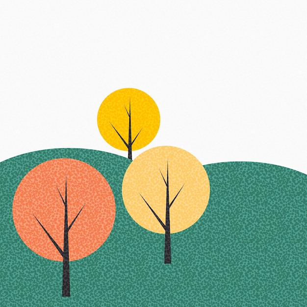 Illustration vectorielle de fond arbre automne simple