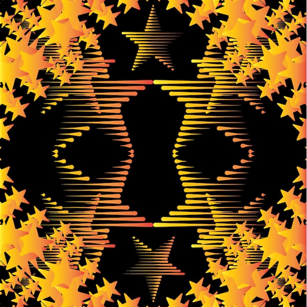 Illustration vectorielle de fond étoiles et confettis isolée sur fond noir