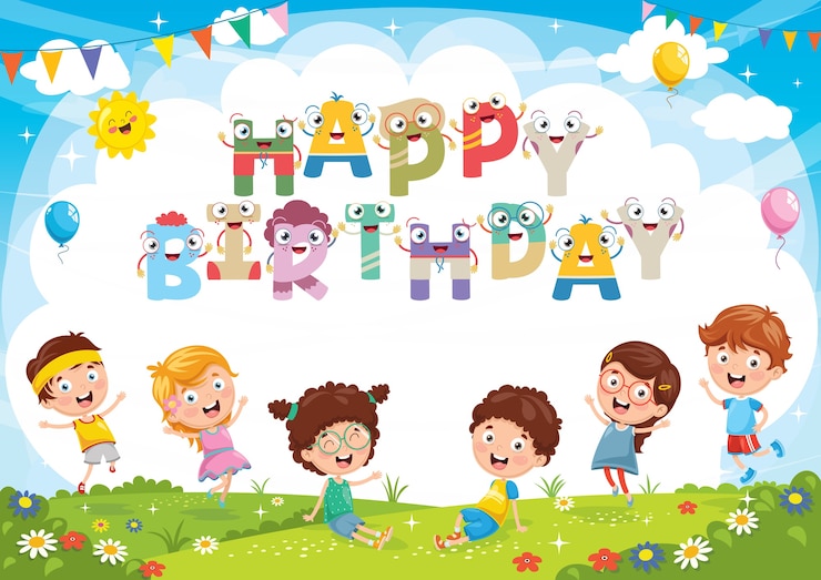Vecteur illustration vectorielle de fond de fête d&#39;anniversaire enfants