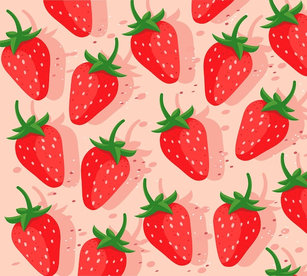 illustration vectorielle à fond de fraise plate