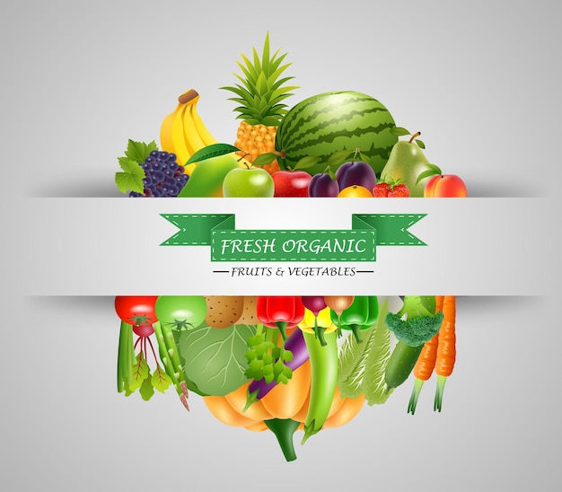 Illustration vectorielle de fond des fruits frais