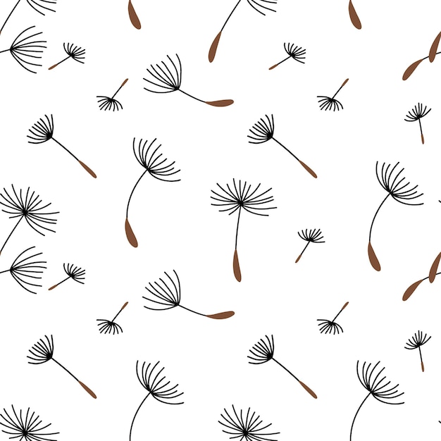 Illustration Vectorielle De Fond Transparent De Fleurs De Pissenlit Moelleuses Sur Une Surface Blanche