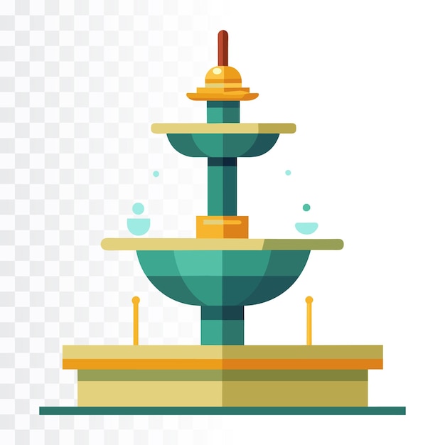 Illustration vectorielle de fontaine sur fond transparent