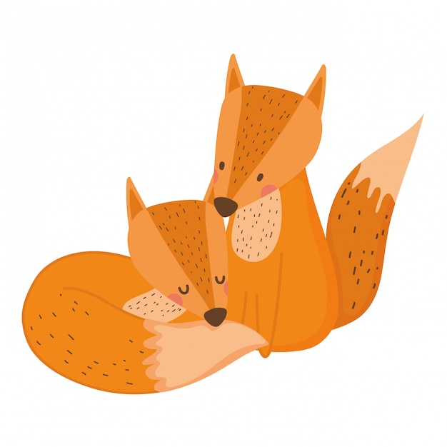 Illustration vectorielle de Fox dessin animé vector design