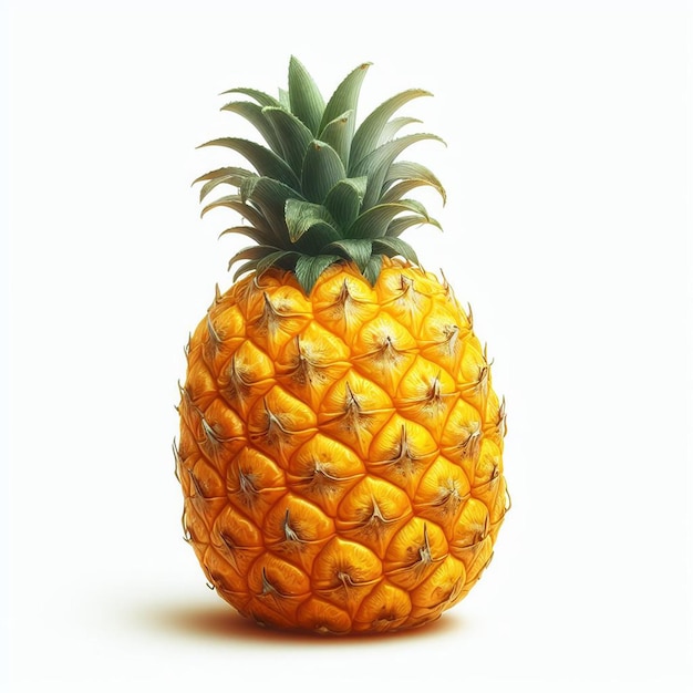 Illustration Vectorielle De Fruits Sucrés à L'ananas Tropical Isolée Sur Un Papier Peint Blanc Avec Une Icône Emoji