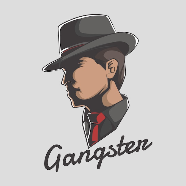 Vecteur illustration vectorielle de gangster logo mafia