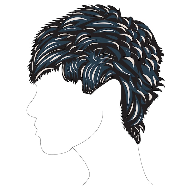 Illustration Vectorielle D'un Garçon De Cheveux Silhouettes