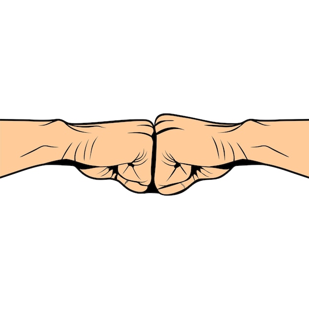 illustration vectorielle des gestes de la main pour saluer la pompe à poing