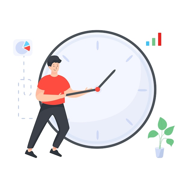 Illustration vectorielle de gestion du temps plat