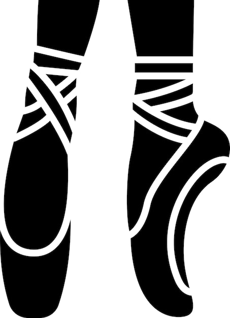 Illustration vectorielle de glyphe solide de chaussures de ballet