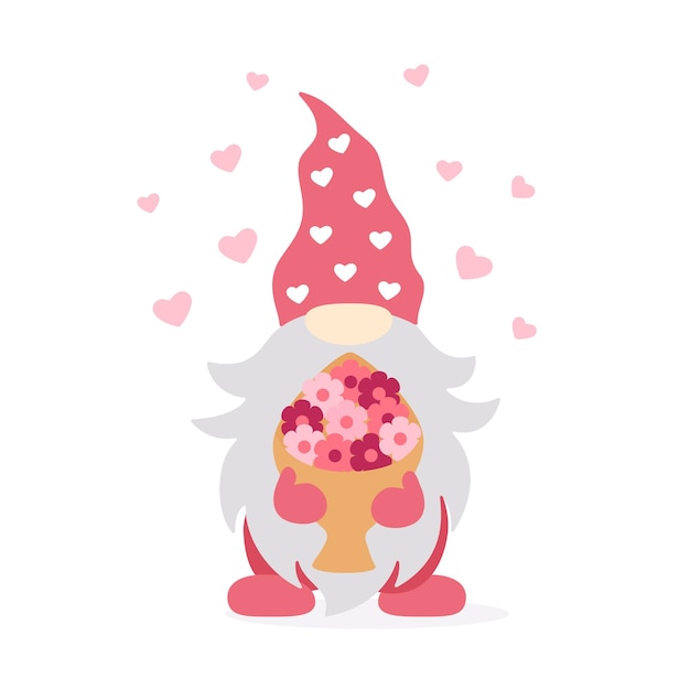 Illustration vectorielle d'un gnome amoureux
