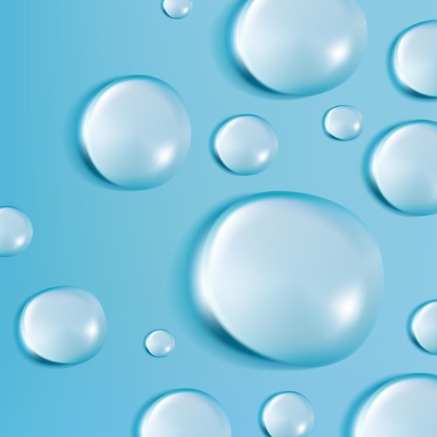 Illustration vectorielle de gouttes d'eau réalistes pour la couverture de livre d'affiches ou l'arrière-plan de la publicité Light Bluex9