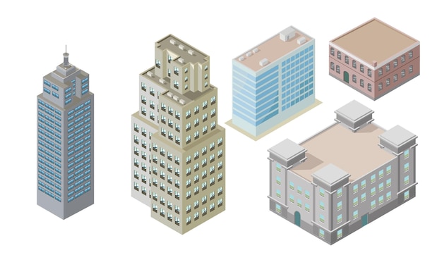 illustration vectorielle de grand bâtiment isométrique